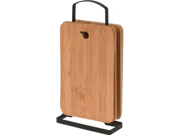Skjærebrett Mondex bambus 22x14 cm, 6 stk med stativ