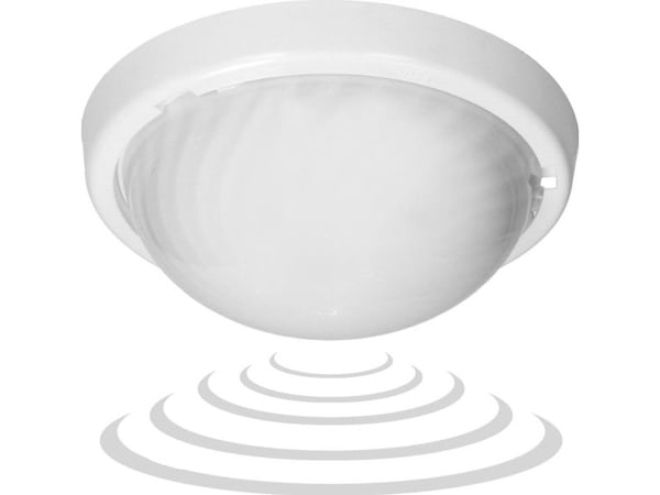 Orno 7070T/MAT-ALFA/MS/PL armatur med mikrobølgesensor for bevegelse 75 W E27 IP44 IK10 melkehvitt polykarbonat