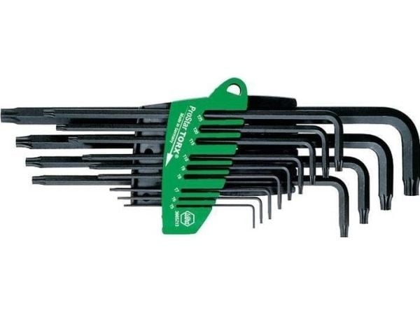 Wiha 24312, L-torx-nøkkel, T10, T15, T20, T25, T27, T30, T40, T5, T50, T6, T7, T8, T9, Sort, Kromvanadiumstål, Plast, 478 g