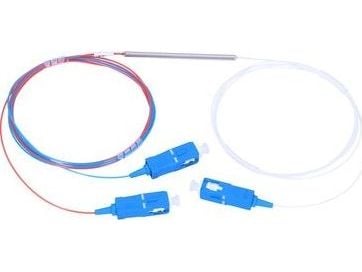 Extralink 1:2 FBT SPLITTER 15:85 SC/UPC 900UM 1M STEEL TUBE, Kabelspillter, Blå, Rød, Hvit, Polybag