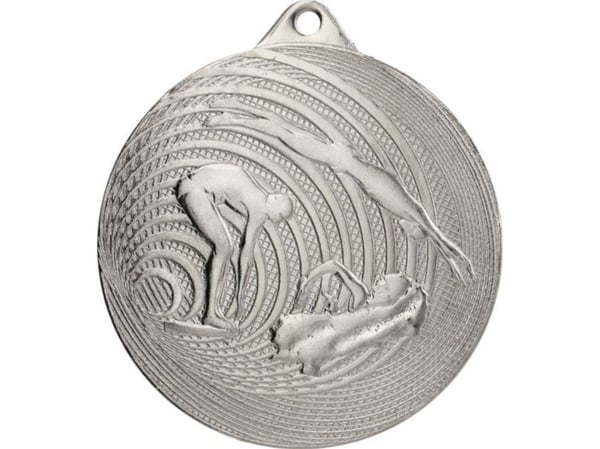 Victoria Sport medalje i stål for svømming FI 70 mm MEDAL STALOWY PLYWANIE FI 70 MMC3074 - sølv