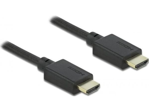 Delock - Ultra High Speed - HDMI-kabel - HDMI hann til HDMI hann - 1 m - svart - 8K-støtte