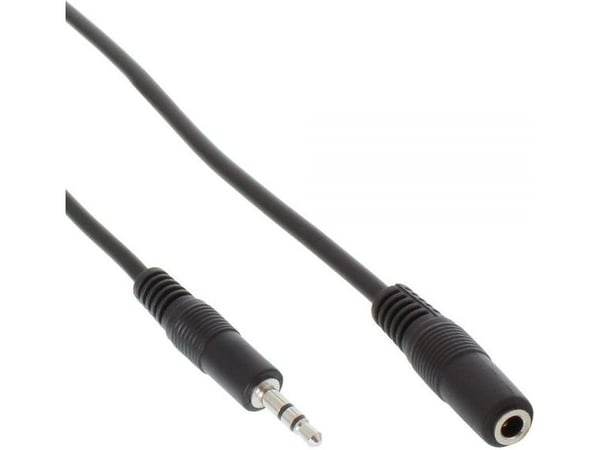 InLine 99931, 3,5 mm, urosliitin, 3,5 mm, naarasliitin, 2 m, musta