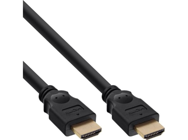 InLine? HDMI-kaapeli, HDMI high speed, uros/uros, kullatut koskettimet, musta, 0,5m (17655P)