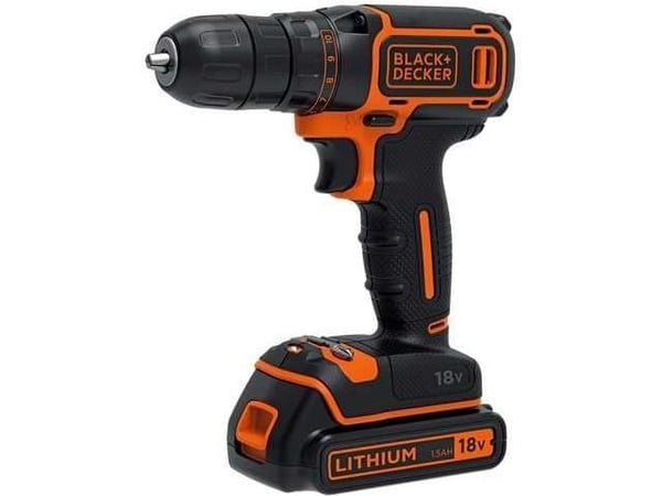 Black&amp;Decker 18 V porakone/porakone 2 x 1,5 Ah akkupaketti