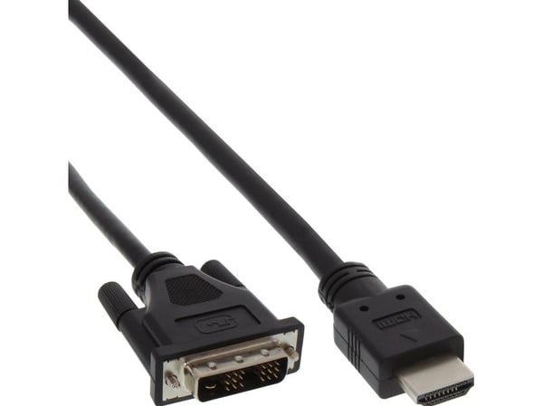 InLine 17661E, 1 m, HDMI, DVI-D, Svart, Hane/Hane, 107 g