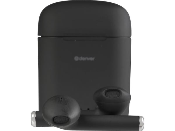 DENVER TWE-46 - True wireless-hodetelefoner med mikrofon - ørepropp - Bluetooth - svart