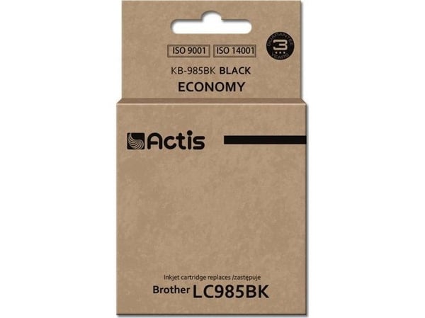 Actis KB-985BK, Standard utskriftsproduksjon, Pigmentbasert blekk, 28,5 ml, 1 stykker, Enkeltpakke