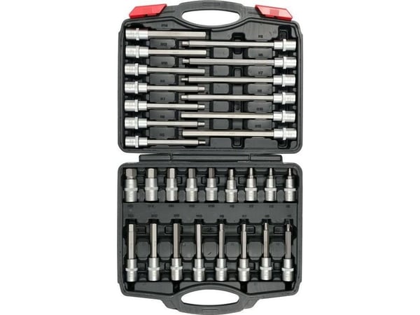Yato YT-77540, Støpselsett, 1/2", Metrisk, 30 hoder, 5,6,7,8,10,11,12,13,14,17,19 mm, Kromvanadiumstål