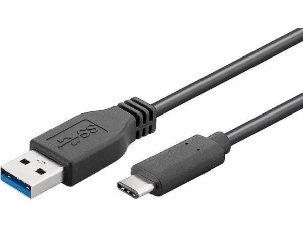 Microconnect USB3.2CA1, 1 m, USB A, USB C, USB 3.2 Gen 2 (3.1 Gen 2), 10 Gbit/sek., Sort