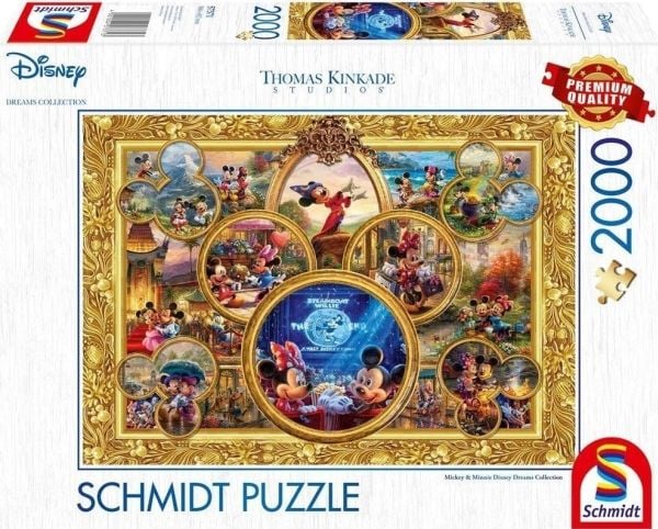 Schmidt Spiele Thomas Kinkade Studios: Disney Dreams Collections -Mickey & Minnie, 2000 kpl, Sarjakuvat, 12 vuosi/vuosia