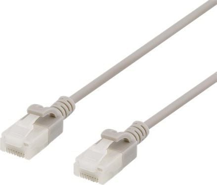 DELTACO - Koblingskabel - RJ-45 (hann) til RJ-45 (hann) - 1 m - UTP - CAT 6a - halogenfri, formstøpt, uten hindringer - grå