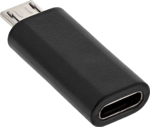 InLine 33302I, micro USB male, USB C, Svart