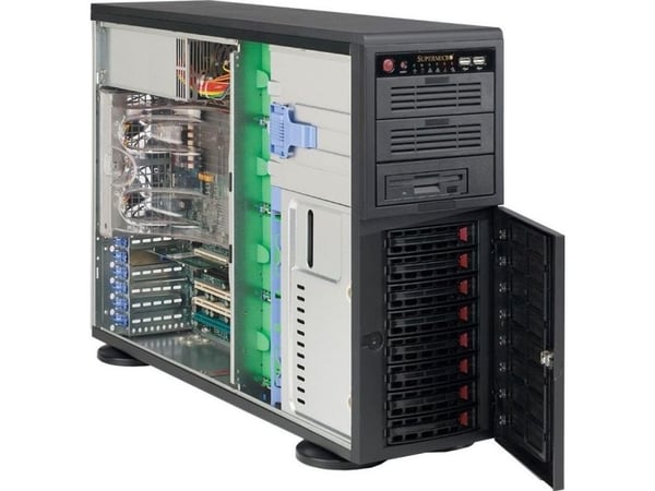Supermicro SC743 TQ-903B-SQ - Tower 4U - utvidet ATX (E-ATX) - SATA/SAS - hot-swap 900 watt - svart - USB