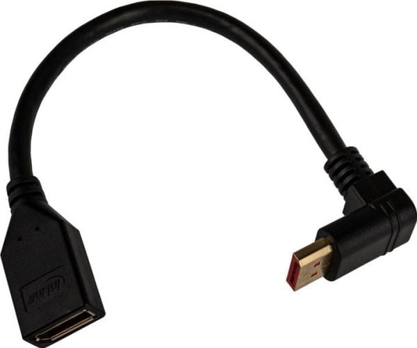 INLINE - DisplayPort-adapter - DisplayPort (W) rett til DisplayPort (M) vinklet oppover - DisplayPort 1,4 - 15 cm - støtter 8K UHD (7680 x 4320) - ...