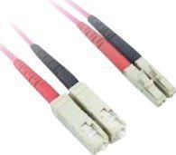 Lanview - Koblingskabel - SC/UPC-multimodus (hann) til LC/UPC-multimodus (hann) - 2 m - 2 mm - fiberoptisk - dupleks - 50 / 125 mikroner - OM4 - ha...