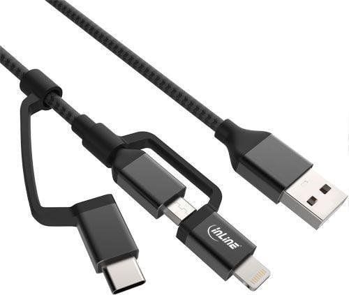 InLine 31415S, 1,5 m, USB A, Micro-USB B, Hanstik, Hanstik, Lajittelu