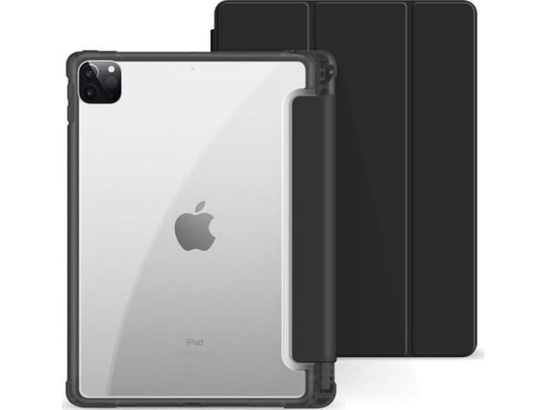 eSTUFF - Skjermdeksel for nettbrett - termoplast-polyuretan (TPU), polykarbonat - svart, gjennomsiktig - 10.2" - for Apple 10.2-inch iPad (7. gener...