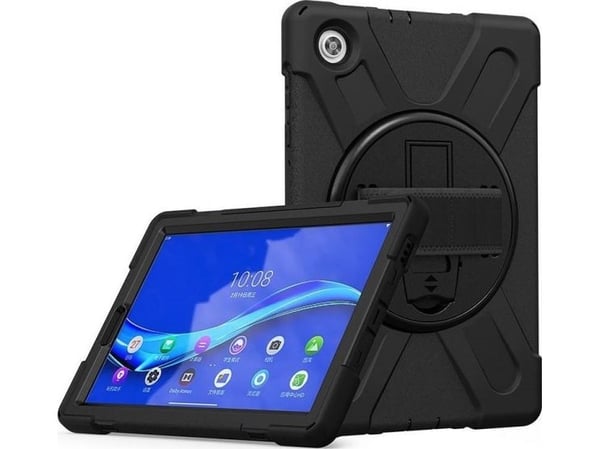 eSTUFF - Tabletin takakuori - silikoni, polykarbonaatti - musta - 11.5" - Lenovo Tab P11 ZA7R, ZA7S, ZA7X, ZA7Y, ZA82, ZA83, ZA82, ZA83 -tabletille