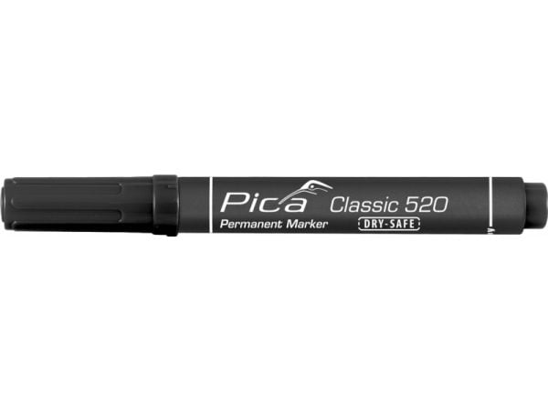 PICA Classic Permanent marker DRY-SAFE 1-4mm rund spids sort - 1784286