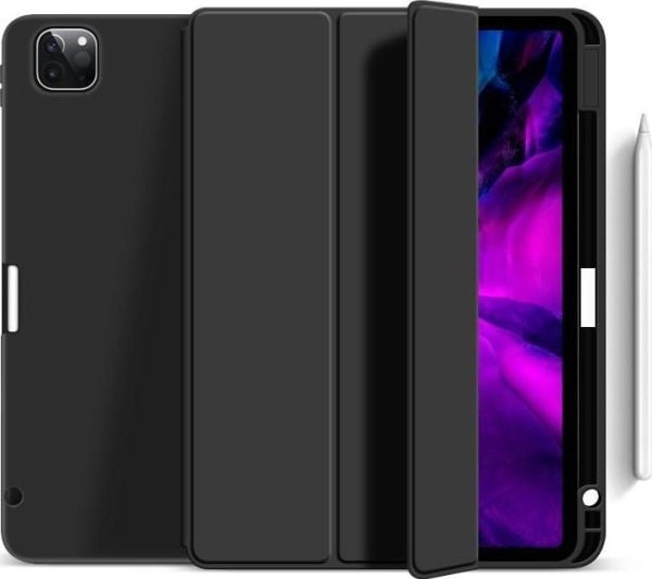eSTUFF - Lommebok for nettbrett - termoplast-polyuretan (TPU) - svart - 11" - for Apple 11-inch iPad Pro (3. generasjon)