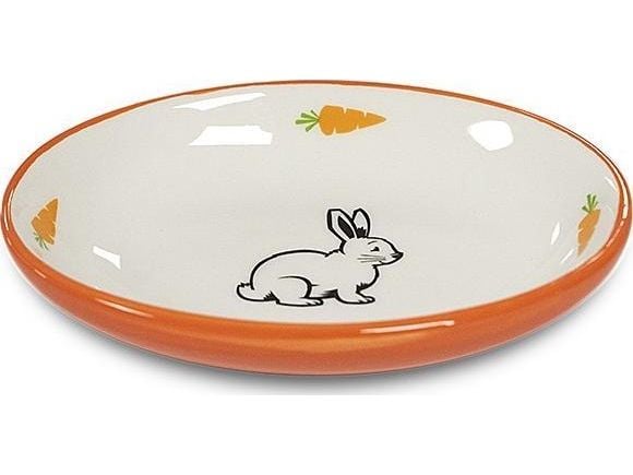 Yarro kaninskål keramikk oval oransje 13 x 9 x 2,5 cm
