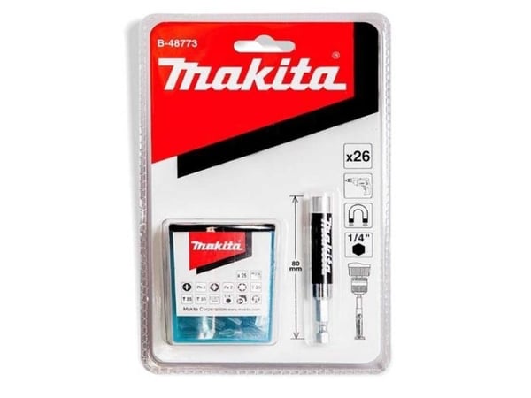 MAKITA 25 deler endestykker + 80 mm håndtak