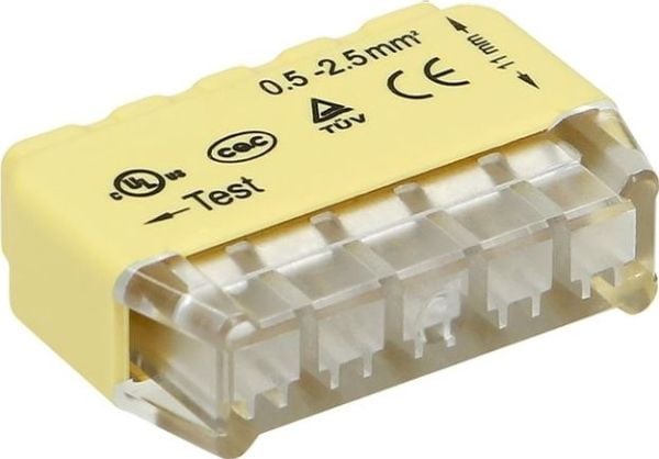 Orno Asennuspistokeliitin 5-johtiminen; johdolle 0,75-2,5mm2; IEC 300V/24A 50 kpl OR-SZ-8004/5/50