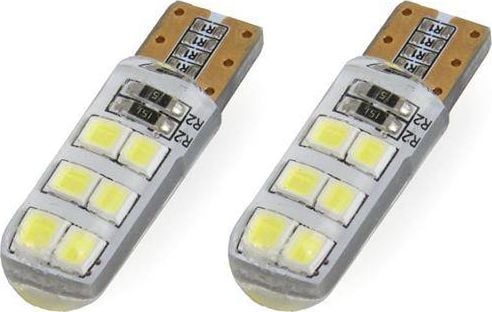 AMiO LED-pærer STANDARD T10 W5W 12xSMD 2835 12V Silikon