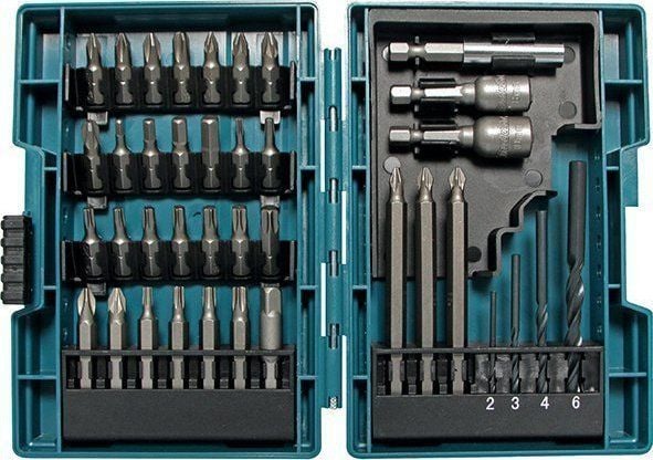 Makita - Skrutrekker, drill og koppnøkkelsett - 38 deler - 6 mm, 8 mm, 10 mm, 4 mm, 3 mm, 2 mm - torx, phillips, pozidriv, hex - lengde: 50 mm, 25 ...