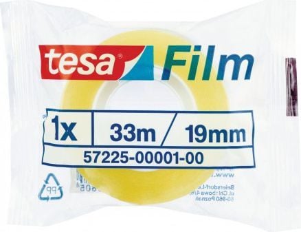TESA Film Standart 19mm x 33m, 33 m, Gjennomsiktig, 19 mm