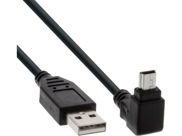 InLine 34103, 0,3 m, USB A, Mini-USB B, USB 2.0, Musta
