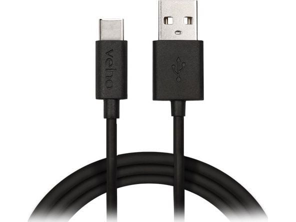 Veho Pebble - USB-kabel - USB-type A (hann) til USB-C (hann) - USB 3.0 - 1 m - svart