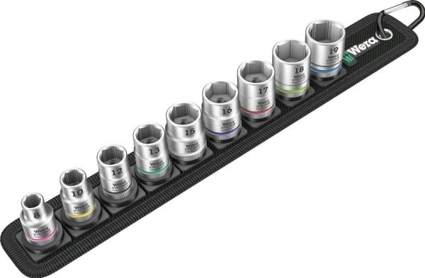 Wera Belt B 4 Zyklop - Pipenøkkelsett - 9 deler - inn textil box