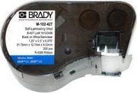 Brady B-427 - Vinyl - permanent akryllim - svart på hvit/klar - 12,7 x 31,75 mm 200 etikett(er) (1 rull(er) x 200 etiketter) - for Brady BMP41, BMP...
