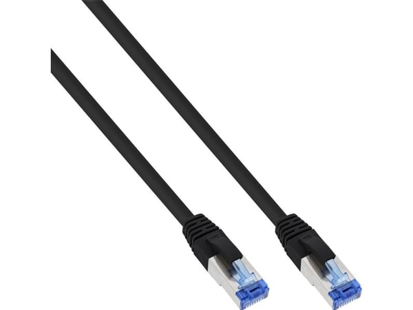 InLine 76833S, 0,3 m, Cat6a, S/FTP (S-STP), RJ-45, RJ-45, Svart