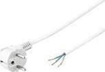 MicroConnect PowerCord - Virtajohto - eristämätön virtajohto CEE 7/7 (uros) - 5 m - 90° pistoke - valkoinen