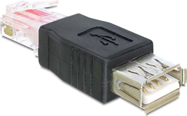 Delock - USB-adapter - RJ-45 (hann) til USB (hunn) - svart