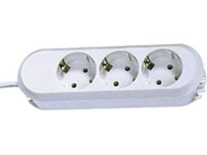 Bachmann 3x Schuko H05VV-F 3G 1.50mm² 16A/3680W 5m, 5 m, Muovi, Valkoinen, 3 AC-pistorasia(a), 3680 W, 16 A