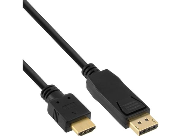 InLine 17183, 3 m, DisplayPort, HDMI Type A (Standard), Hanstik, Hanstik, Kultainen