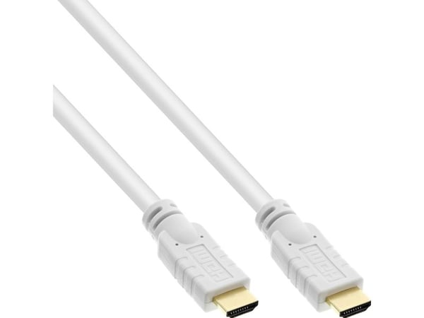 InLine 17510W, 10 m, HDMI-tyyppi A (vakio), HDMI-tyyppi A (vakio), 4096 x 2160 pikseliä, 3D, Valkoinen