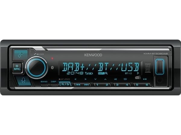 Kenwood Electronics KMM-BT508DAB, Sort, 1 DIN, 200 W, 50 W, 24 timers, AAC, FLAC, MP3, WAV, WMA