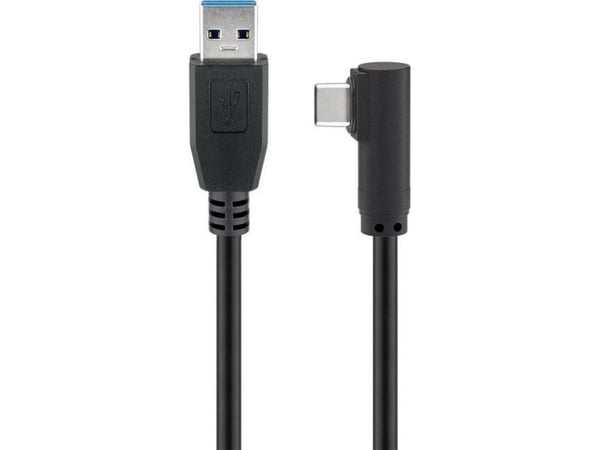 MicroConnect - USB-kabel - USB-type A (hann) rett til 24 pin USB-C (hann) vinklet - USB 3.2 Gen 1 - 2 m - svart