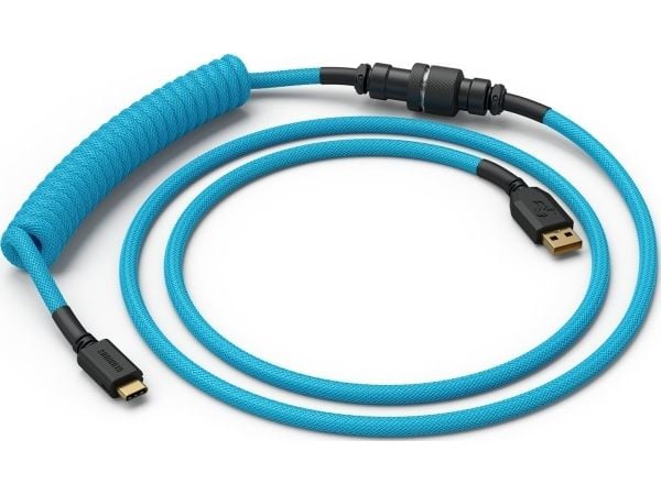 Glorious GLO-CBL-COIL-EB USB-spiralkabel USB-A till USB-C 1,36 m ljusblå
