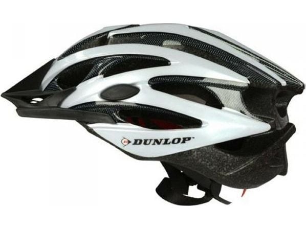 Dunlop sykkelhjelm justerbar hvit LED str. M