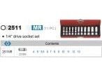 Hylsysarja 2511MR 6-tuuman pituinen 1/4''' 4-13mm