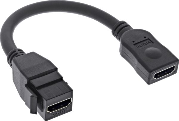 InLine 76206A, Svart, HDMI Type A (Standard), HDMI Type A (Standard), Hunkjønn, Hunkjønn, 22 mm
