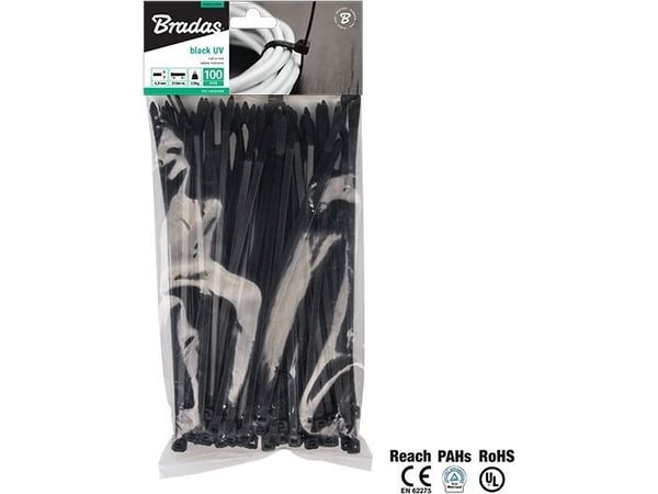 Bradas MUOVILIITIN MUSTA 4.8 x 280mm 100kpl MUSTA MUSTA LIITIN MUSTA MUSTA 4.8 x 280mm 100kpl