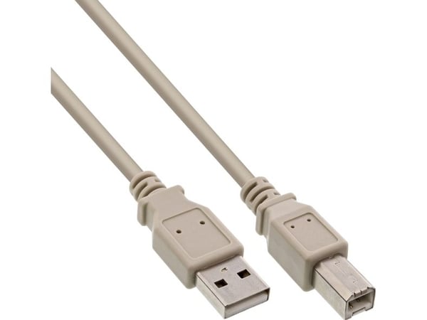 InLine 34535L, 3 m, USB A, USB B, uros/naaras, 0,48 Gbit/sek, Beige
