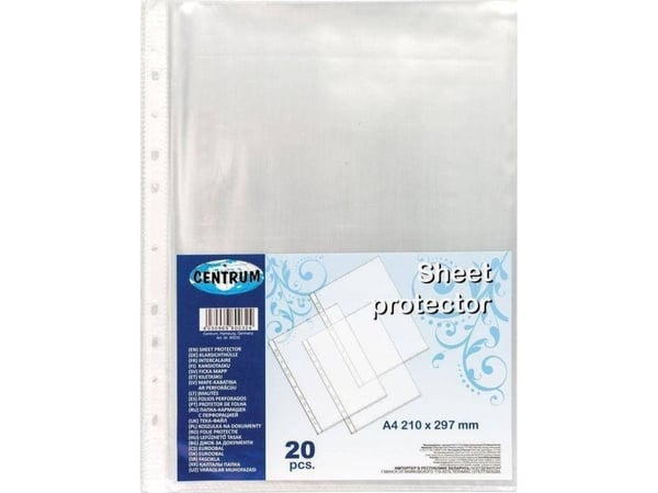 Centrum dokumentlommer rillede A4 CENTRUM 80032 0,025 mm 20 stk